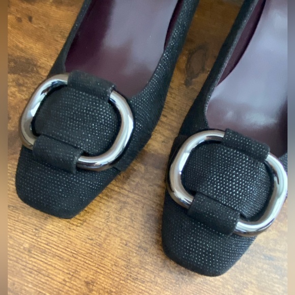 Stuart Weitzman Black Embossed Pum size 8 - Picture 3 of 10